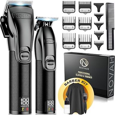 Novah Professional Cordless Hair Clipper & Trimmer Set for Men
