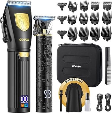 GLAKER Cordless Hair Clipper & Trimmer Kit with LED Display
