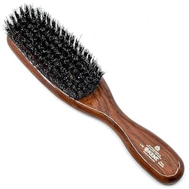 Kent Finest Dark Wood Boar Bristle Hairbrush for Medium-Thick Hair
