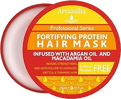 Arvazallia Fortifying Protein Hair Mask: Argan & Macadamia Oil Repair
