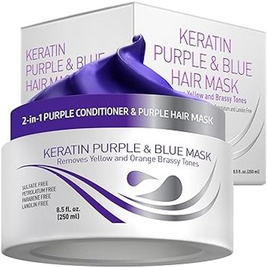 Purple & Violet Protein Hair Mask: Deep Conditioner & Toner for Damaged Hair
