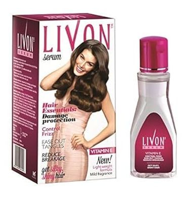 Livon Hair Serum: Frizz-free, stronger, shinier hair.  Argan oil & Vitamin E.
