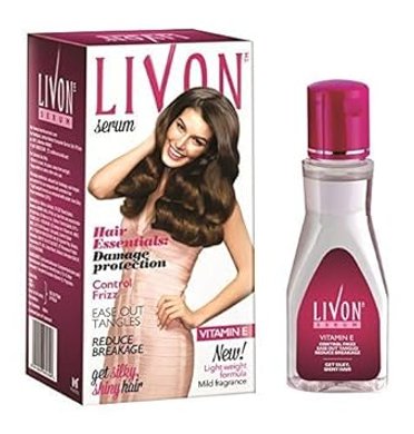 Livon Hair Serum: Frizz-free, stronger, shinier hair. Argan oil & Vitamin E.