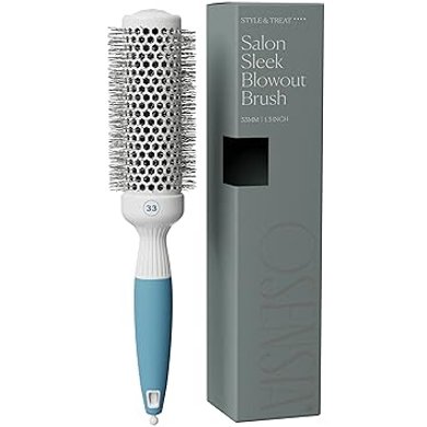 Ceramic Ionic Round Brush: 1.3" Barrel, 2" Bristles for Sleek Blowouts