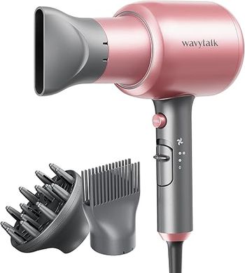 Wavytalk Ionic Hair Dryer: Powerful, quiet, ceramic dryer with diffuser & comb for fast, salon-quality curly hair styling.
