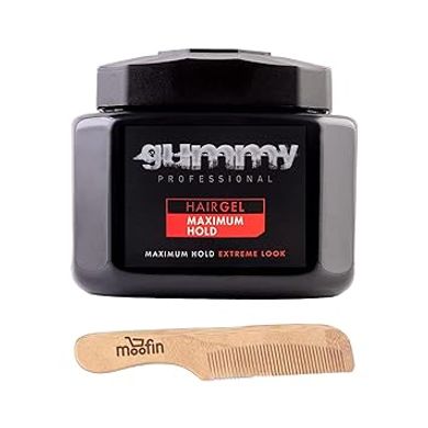 Maximum Hold Hair Gel & Comb: Long-lasting, Alcohol-Free
