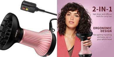 Lightweight Curly Hair Diffuser Dryer:  Frizz-Reducing, Volume-Boosting, Portable & Safe.
