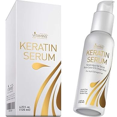 Keratin Protein Hair Serum: Anti-Frizz, Repair, Shine & Heat Protection
