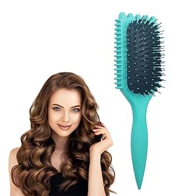 Green Curl Defining Brush: Comb & Shape, Reduce Pulling
