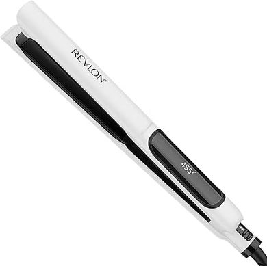 REVLON Crystal C + Ceramic Digital Hair Flat Iron | Long-Lasting Shine and Less Frizz, (1 in)