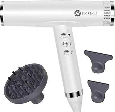 Professional Ionic Hair Dryer with Diffuser (White)
