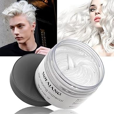 White Hair Wax: Cosplay & Party Styling Clay (4.23 oz)
