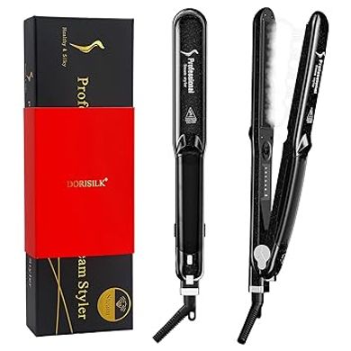 Dorisilk 2.0 Steam Straightener & Curler: Professional Salon-Quality, Dual Voltage
