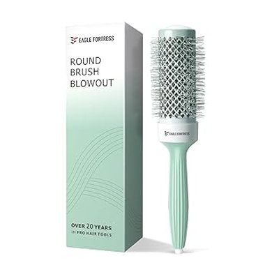Professional Round Hair Brush for Blow Drying with Ceramic + Ionic, Round Brush for Blow Out with Innovative Bristle Combination Round Brush for Bangs, Blowout, Styling (1.69 in)