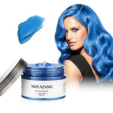 Blue Hair Styling Wax: Temporary, Easy-Clean Cosplay Color
