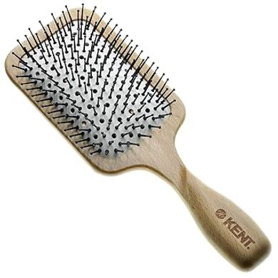 Kent Large Cushion Paddle Brush: Detangles, Stimulates, & Tames Curly Hair
