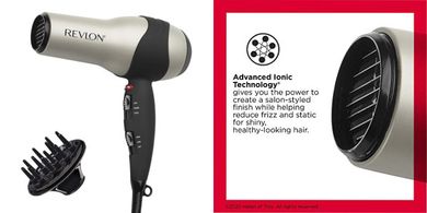 Revlon Turbo Ionic Hair Dryer: 1875W, Ceramic, Fast Drying & Shine
