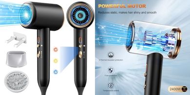 Ionic Turbo Hair Dryer with Diffuser & Concentrator
