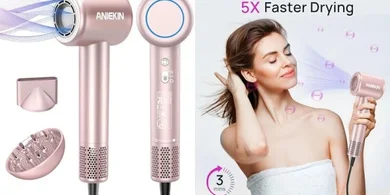 High-Speed Ionic Hair Dryer with Thermo-Control & Magnetic Diffuser