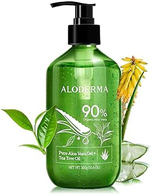 Aloderma Organic Aloe Vera Gel: Soothing, pure, for skin & scalp.
