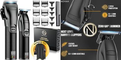 Novah Professional Cordless Hair Clippers & Trimmer Set for Men
