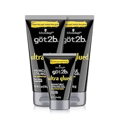 Got2B Ultra Glued Styling Gel: 3 Tubes (6 oz + 1.25 oz travel)
