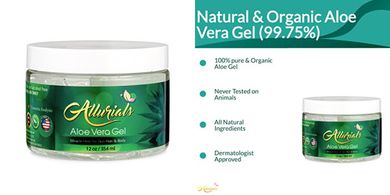 Organic Aloe Vera Gel: Hydrates & Heals Skin & Hair (12 oz)
